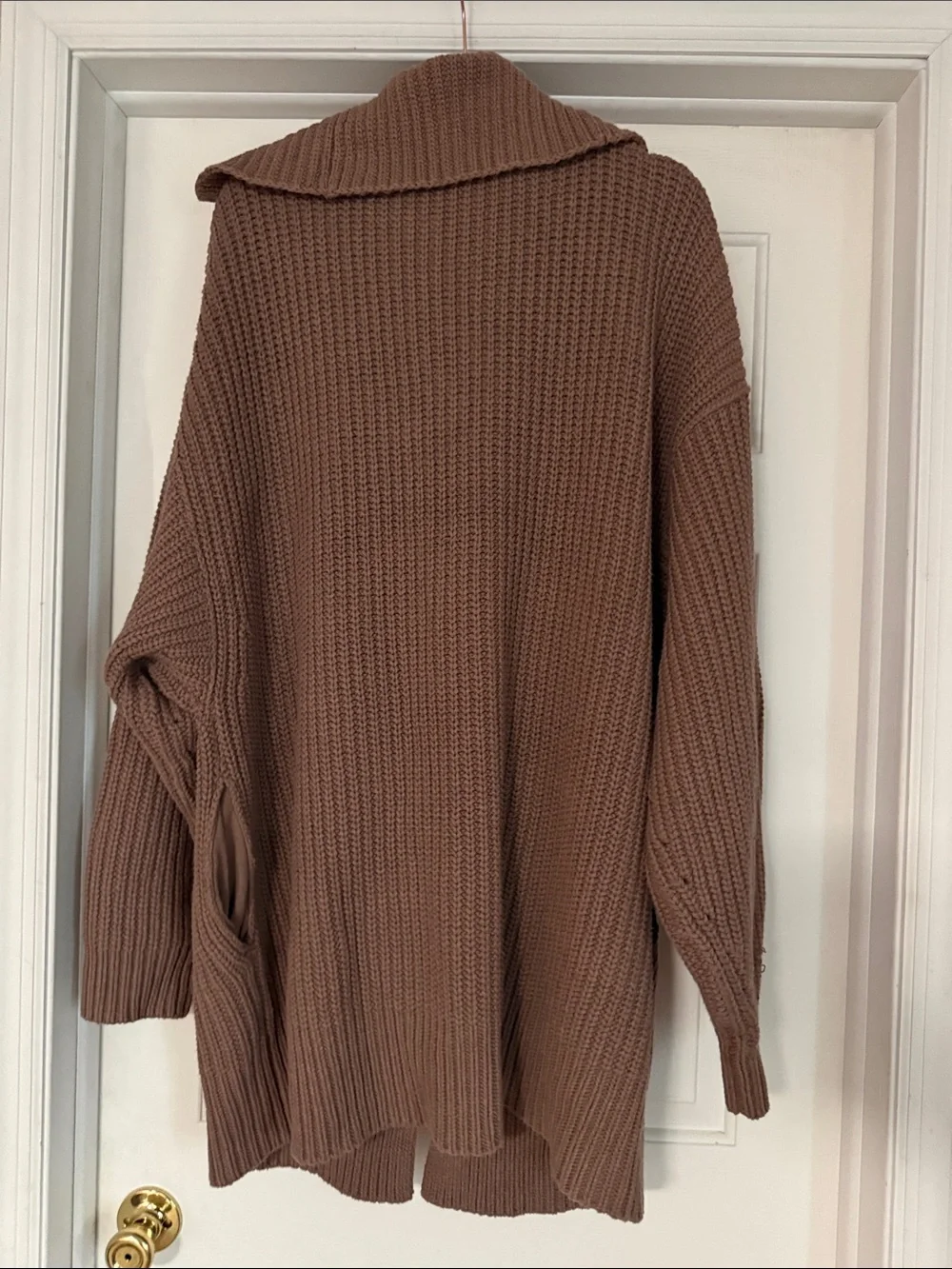 Free People Chunky Rib-Knit Button Cardigan - Brown